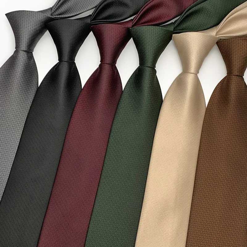 8cm wide solid color dark tie mens fashionable gentleman formal brown wine collar party set evening dress tie Y240925
