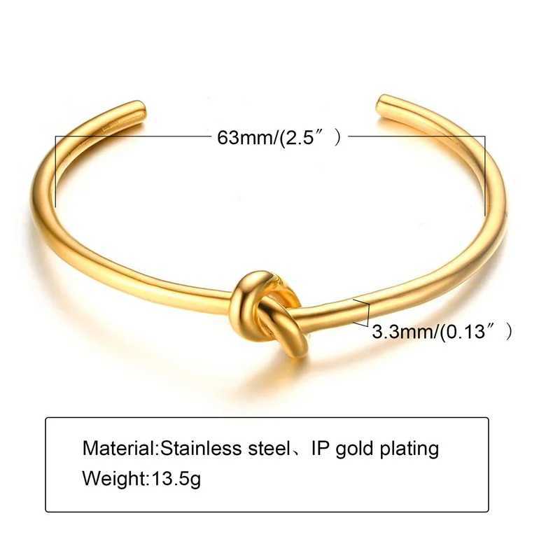 Trendy Round Circular Open Knot Cuff Bangle Bracelets For Women Elegant GoldColor Jewelry Noeud Armband PulseirasX240925