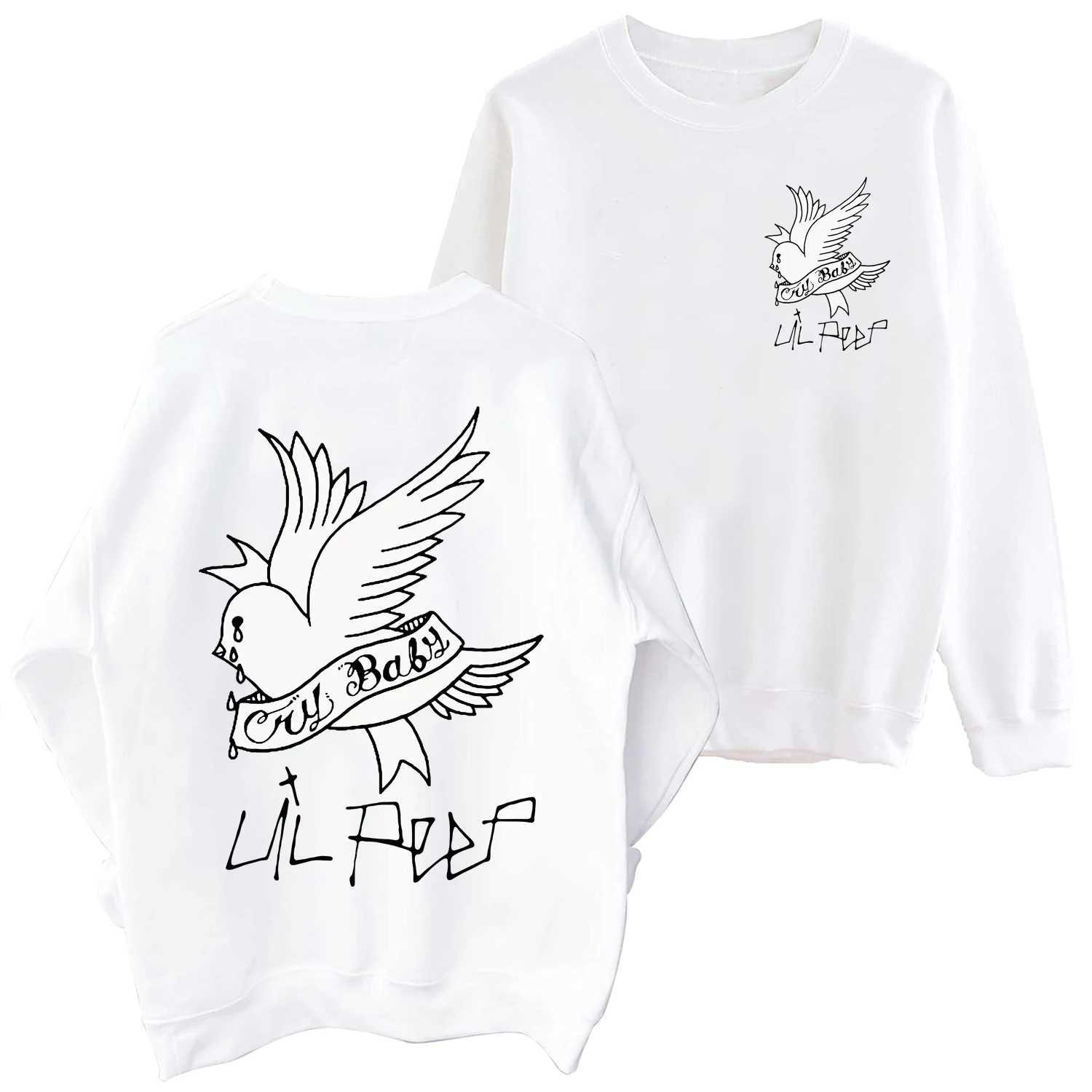 Lil Peep Cry Baby Sweatshirt Harajuku Hip Hop Round Neck Long Sleeve Oversized Hoodie Fans GiftX240925