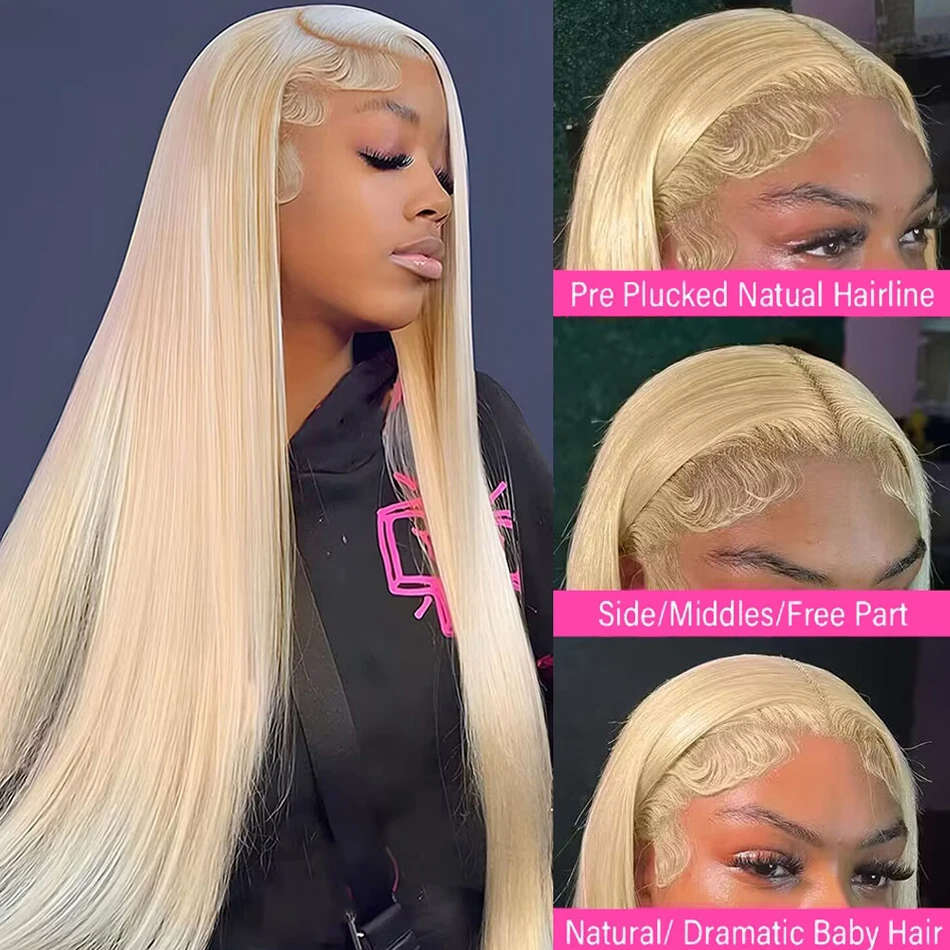 250 Density 30 38 Inch 613 Hd Frontal 13X6 Brazilian Colored Bone Straight 13X4 Blonde Lace Front Wig Human Hair Wigs