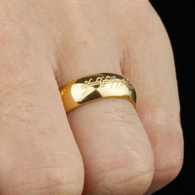 One Ring of Power 3D Carving Exquisite Wedding Ring Lover Womens Fashion Jewelry Celebrity Mens Ring Dominates Wholesale W240925