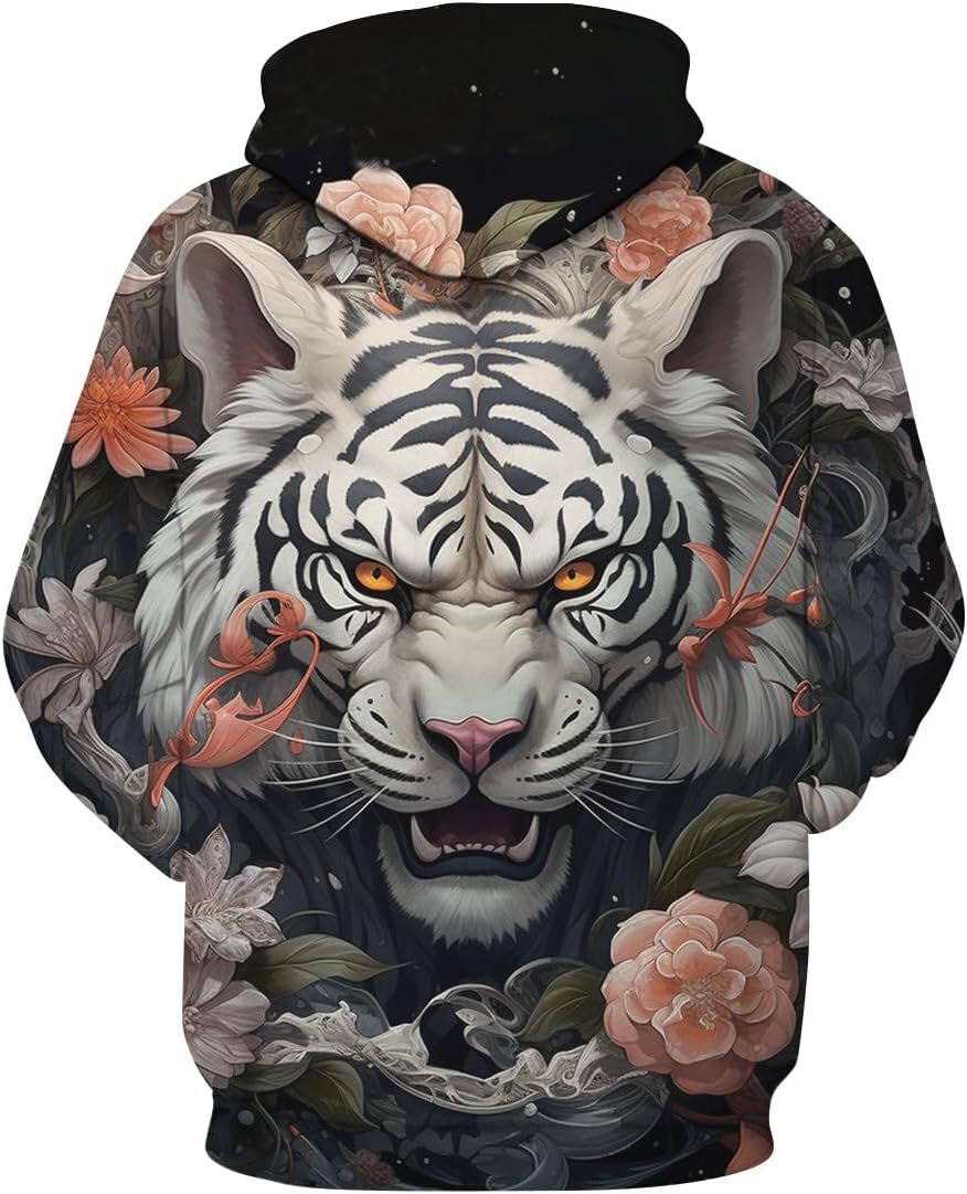 Hoodie for Mens Womens Tiger Graphic Hoodies For Men 3D Printed Animal Fashion Sweatshirt With Pocket Graphic Hoodies sweatshirt Pullover Long Sleeve