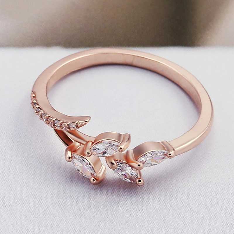 Huitan 925 sterling silver unique design ring with Filigree Leaf CZ aesthetic accessories gorgeous engagement and wedding jewelry W240925