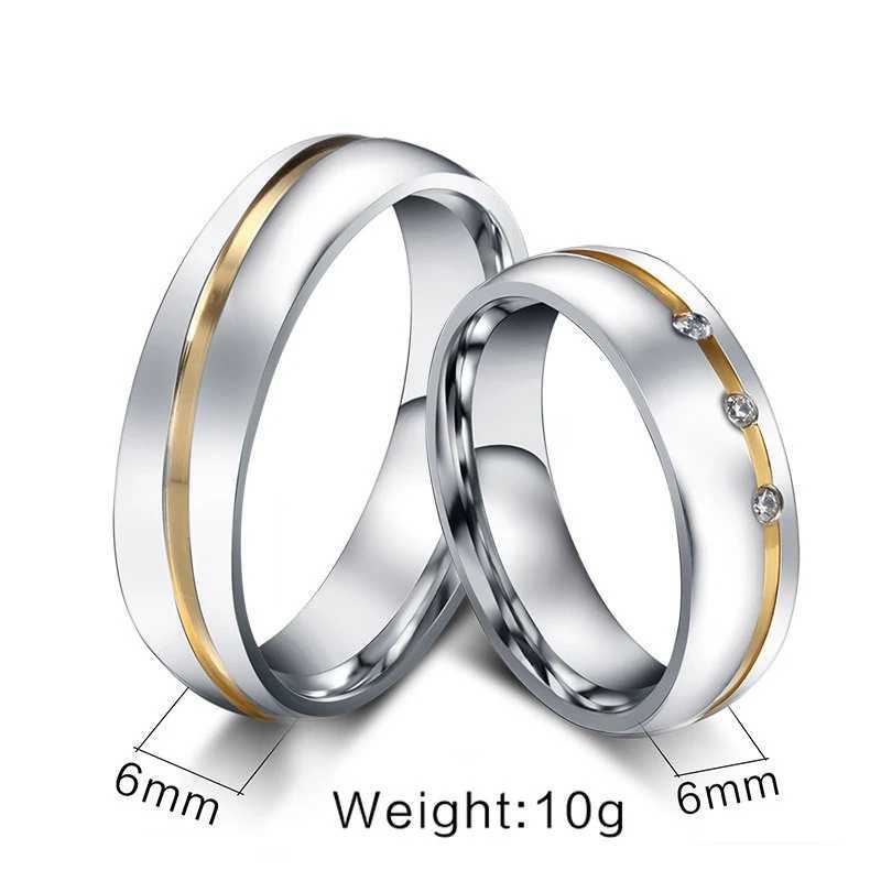 Fashionable luxury engagement and wedding rings miniature inlaid zircon couple rings anniversary jewelry gifts mens and womens rings W240925