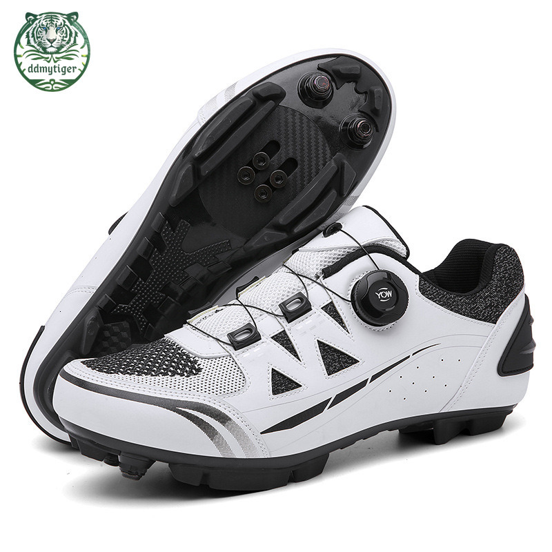 ddmytiger New Road Self locking with Hard Sole Mountain Shoes, Power Assisted Bike Locking Shoes for Men's Cycling black A ddmythur