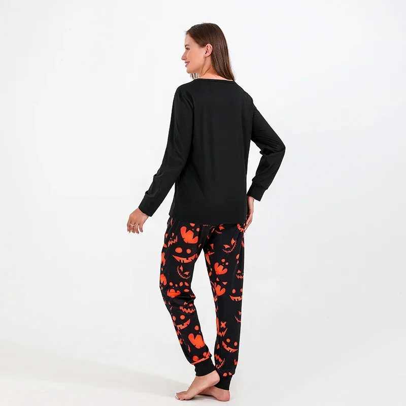Family Matching Outfits Halloween Family Matching Outfits Pumpkin Print Pajamas Set Parent-child 2 Pieces Suit Baby Romper Soft Thick Pyjama Family Lo
