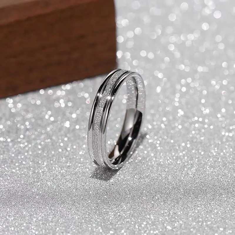 KNOCK Rose Gold Colored Matte Finger Ring Wedding Engagement Ring Jewelry 316L Stainless Steel Top Quality Never Fades W240925