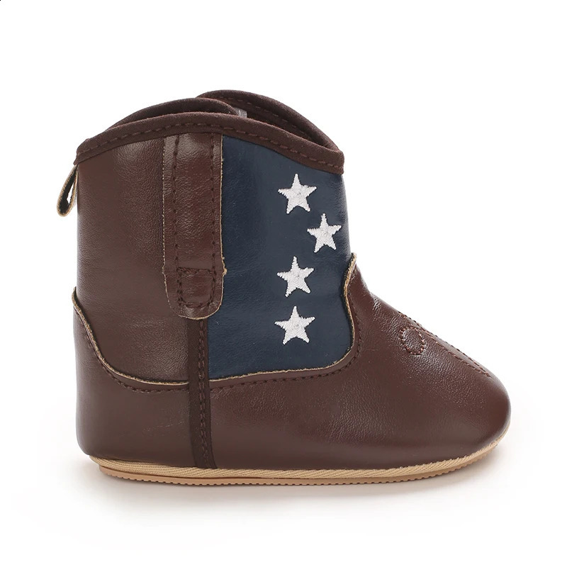 018M baby fashion boots cute printing highquality soft PU non slip sole spring and summer walking shoes 240925