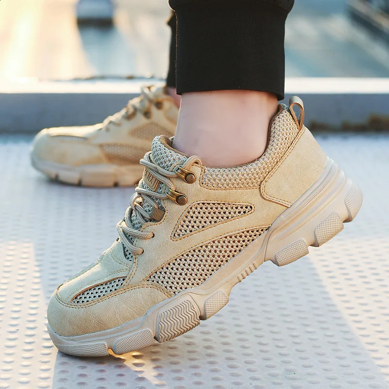 Lightweight Breathable Work Safety Shoes Men Anti-smashing Steel Toe Safety Boots Indestructible Work Sneakers 240924