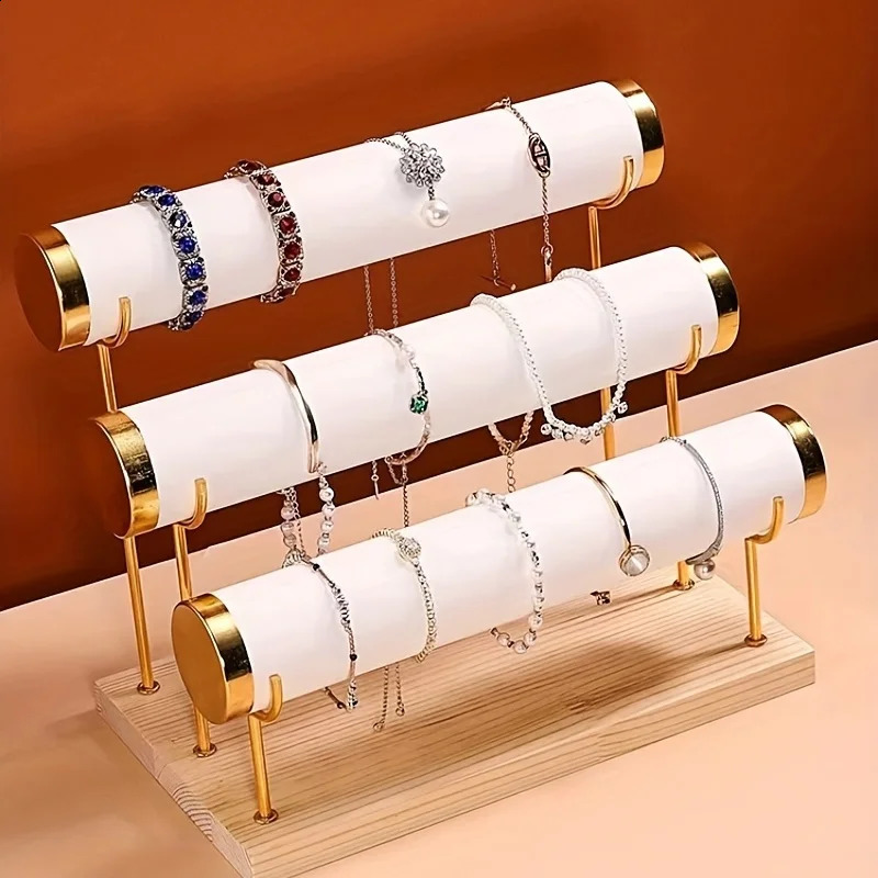 Simple 1/2/3 layer jewelry rack - wooden bracelet holder for women and men ideal choice for gifts 240918