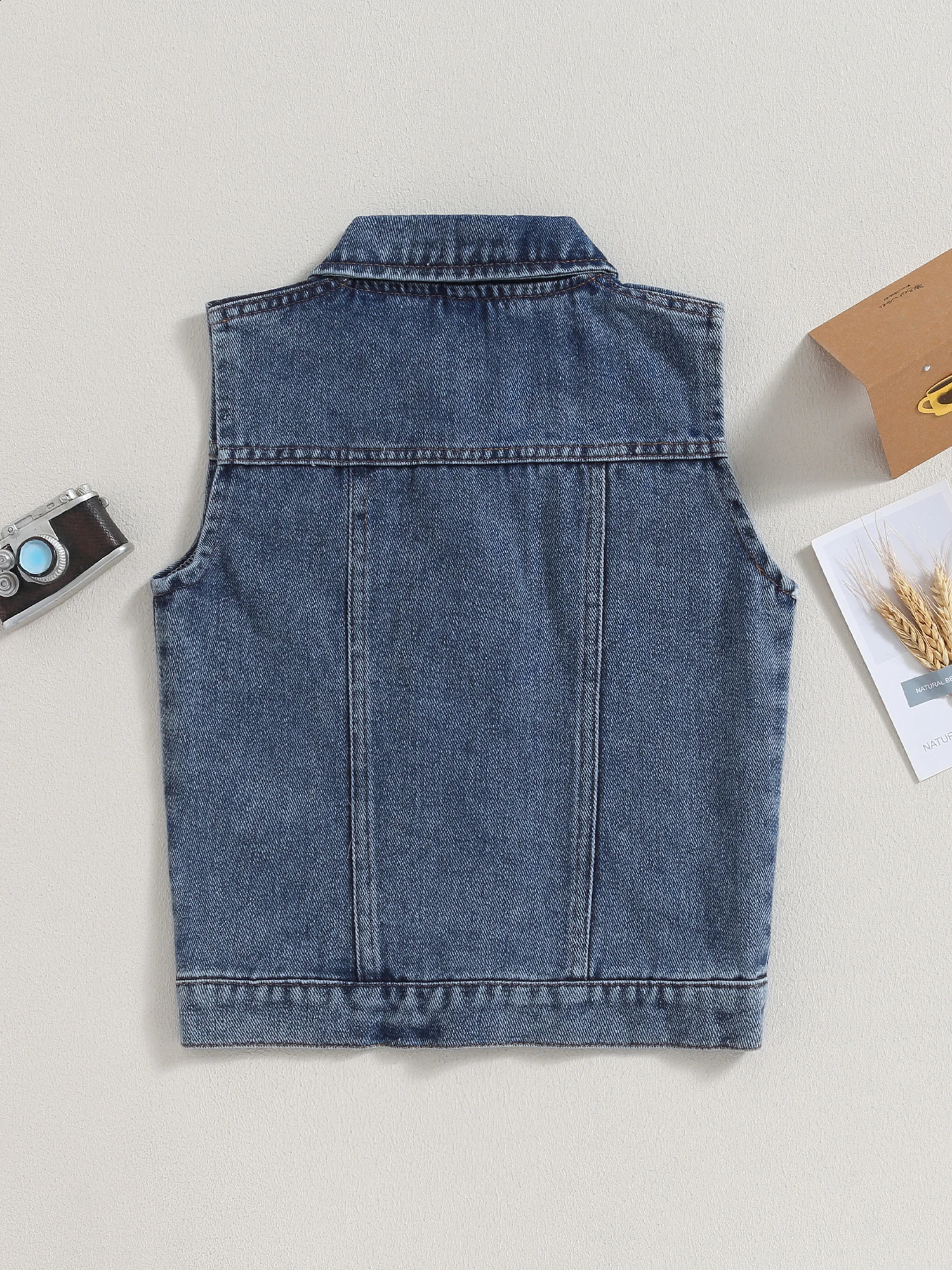 Vintage Denim Jacket for Kids Boys Girls Sleeveless Jeans Vest 2 4 6 8 Years Old Toddler Denim Vest 240921