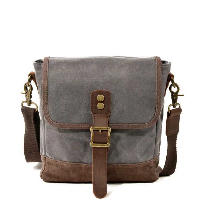 Oil Wax Canvas Leather Crossbody Bag Unisex Military Vintage Messenger Bags Shoulder Bag for men 2023 Casual Travel Bags Z240924