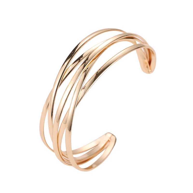JCYMONG New Fashion Gold Silver Color Geometric Adjustable Open Cuff Bangles Bracelets for Women 2020 Hollow Indian JewelryX240925