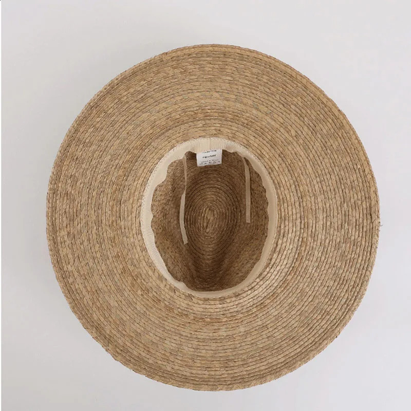 Summer Weave Palm-leaf Hat Natural Tan Wide Brim Straw Panama Hat Sun Rancher Hat Women Fedora Hat Beach Hat 240924