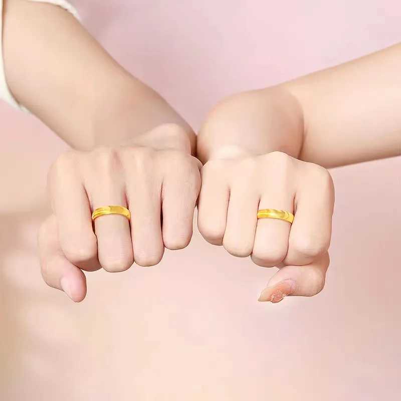 High quality AU999 cat eye ring 24K pure gold pure gold ring fashion simple couple ring jewelry wholesale metal stamps W240925