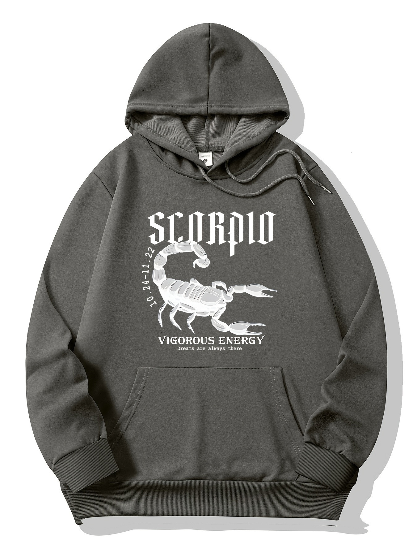 Scorpio Graphic Hoodie Sweatshirt - MAISHENDILUO Men's Casual Polyester Hoodie with Drawstring, Long Sleeve, Slight Stretch, Street Style, Univer