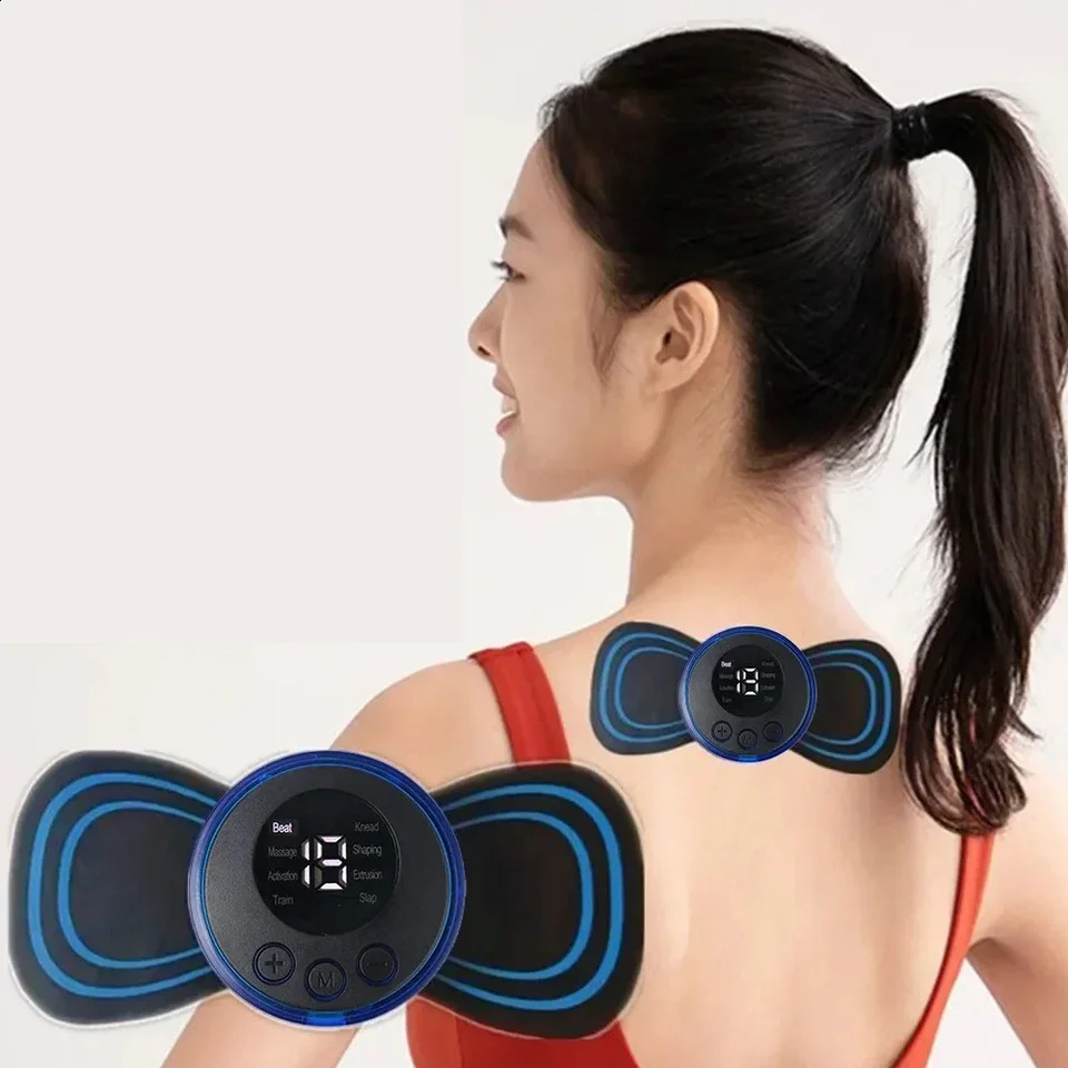 Smart Mini Electric Neck Massager Rechargeable EMS Portable Massage Patch Adjustable MultiSpeed Shoulder 240919