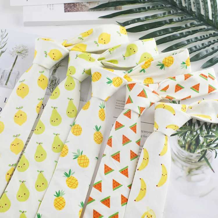 Mens new fruit tie bra cotton tie wedding casual mens tie classic set ultra-thin casual tie Y240925