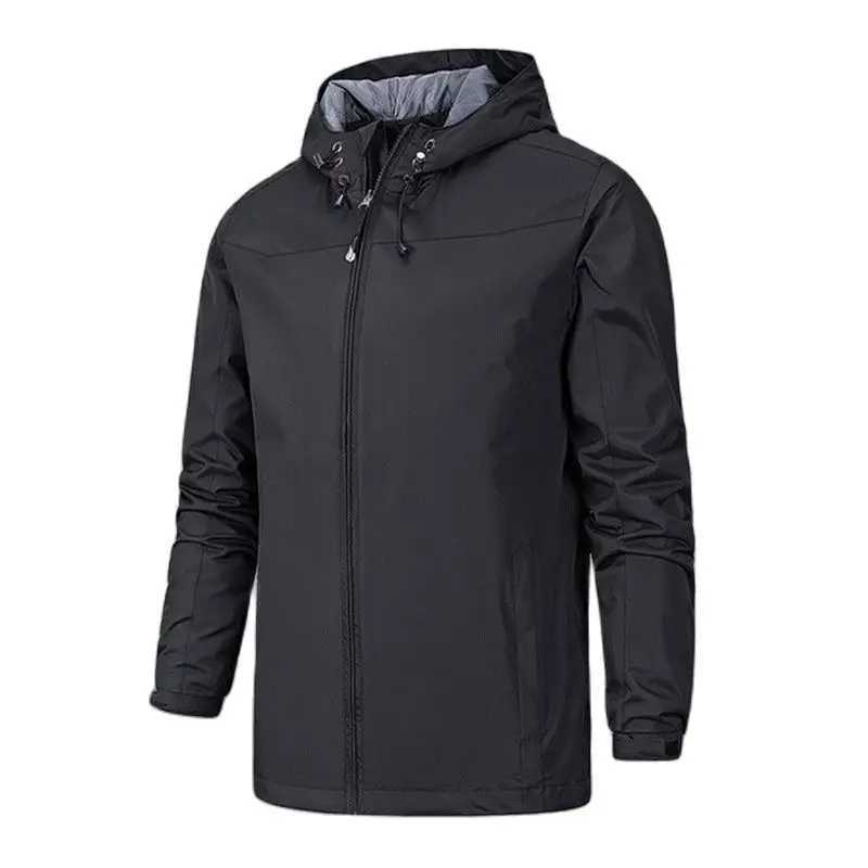 Spring and autumn chargeable mens thin hooded windproof jacket windproof and waterproof for outdoor travel Y240925