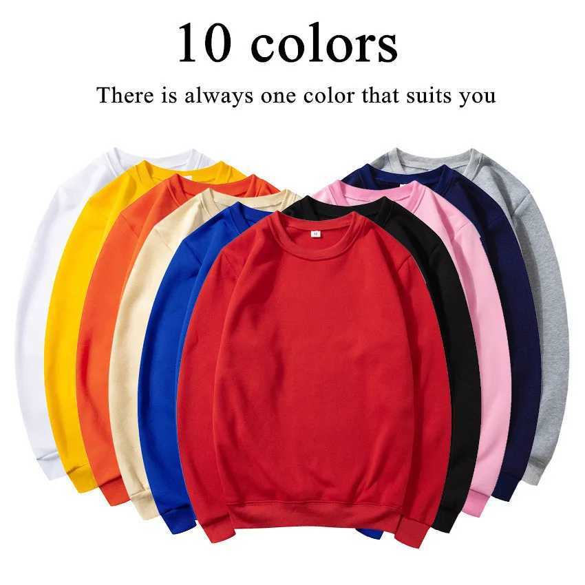 New Brand Men/Women Hoodie Spring Autumn Winter Warm Fleece Male Fashion Sweatshirts Solid Color Round neck Hip Hop Pullover topX240925