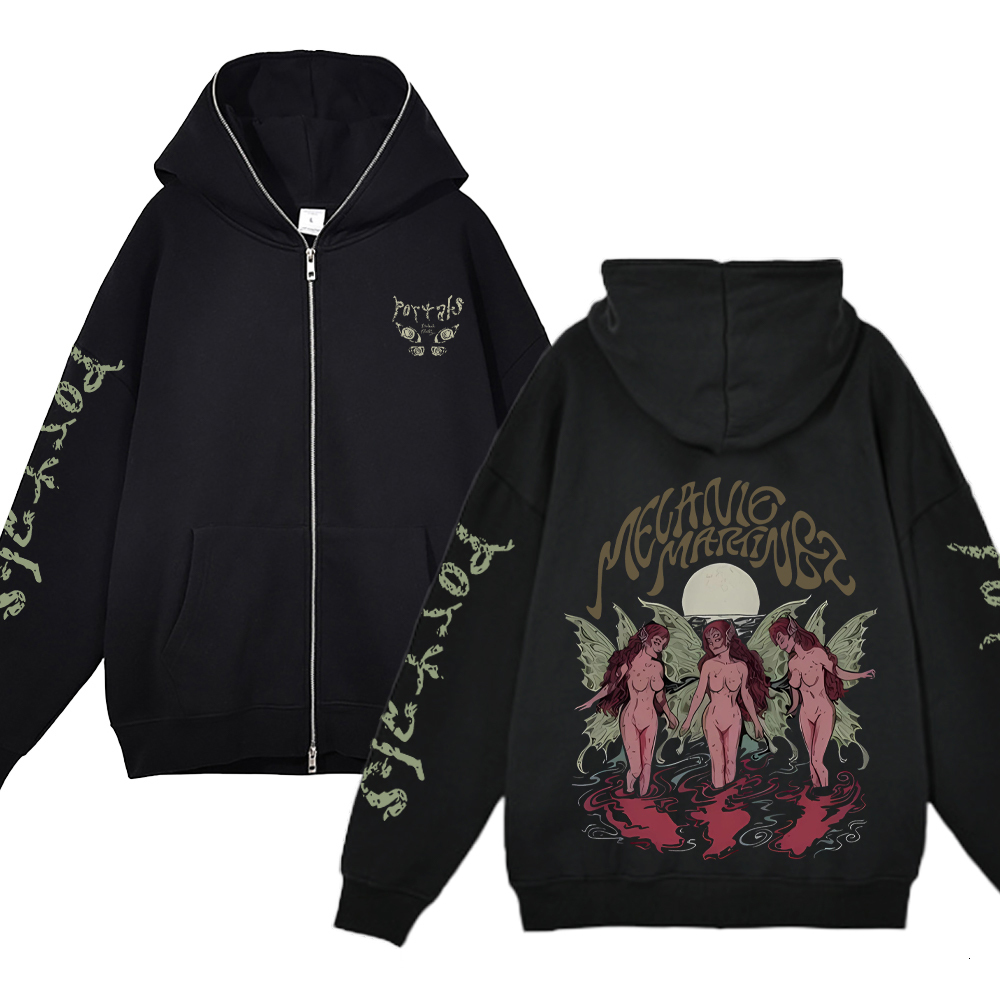 Melanie Martinez Portals Hoodie Full Zip Up Hoodies Y2K Hip Hop Streetwear Men Woman Oversized Jackets Casual Fleece Sweatshirts
