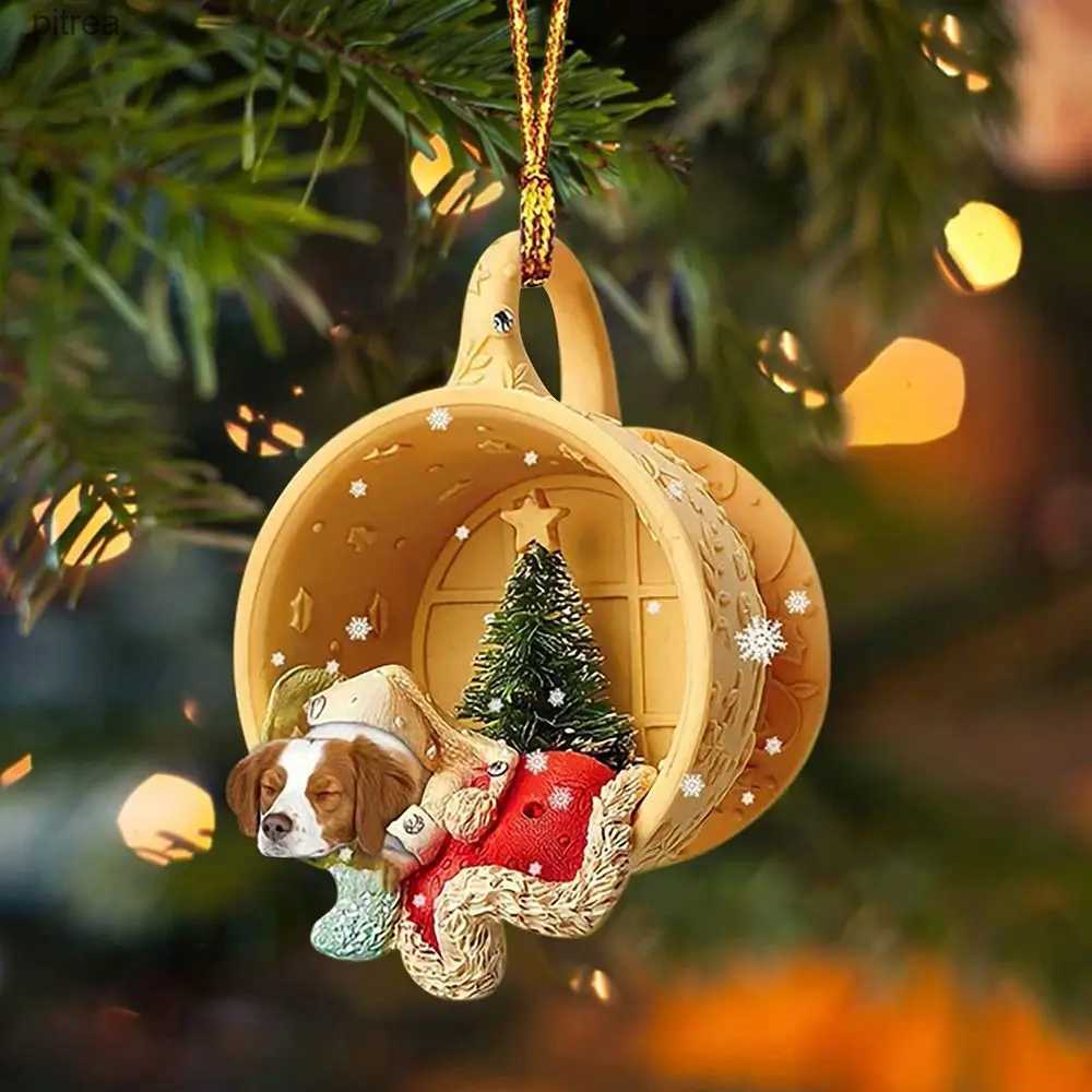 Decorations 1 tree cute dog animal pendant celebrating the New Year holiday party supplies Christmas gift y240
