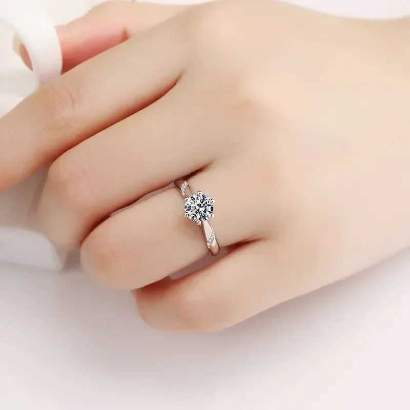 100% original certified PT950 platinum ring high-quality 1-carat silica stone jewelry womens wedding engagement ring W240925