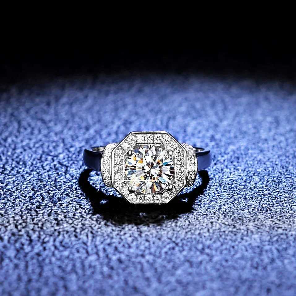 Platinum PT950 Womens Ring 1CT True Diamond Engagement Ring Cute Birthday Gift for Women W240925