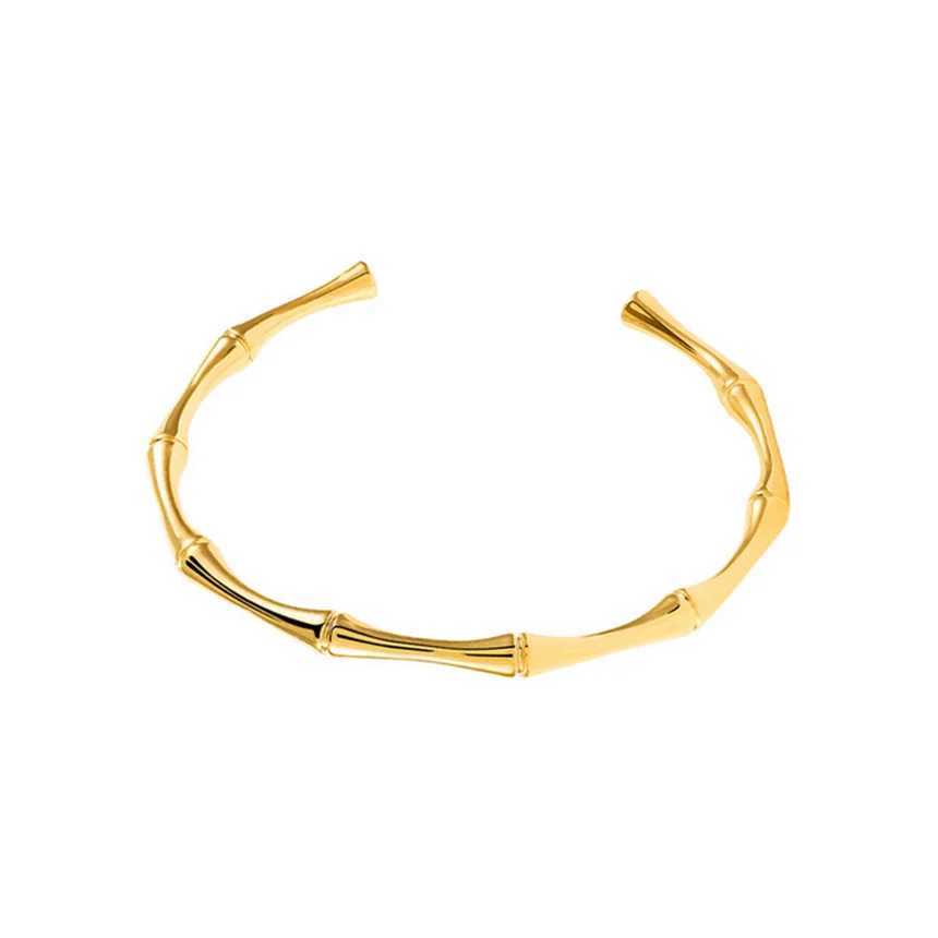 316L Stainless Steel Simplicity Bamboo Joint Open Thin Bangle Bracelet Ladies Fashion Trend High Jewelry Accessories Party GiftsX240925