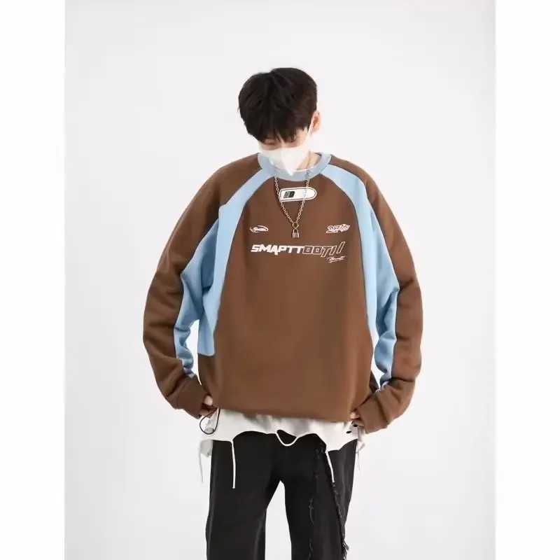 American Style Vintage Sweatshirt Niche Loose-fit Long Sleeve Round Neck Casual Hoodies Sweatshirt For Spring Autumn 2024X240925