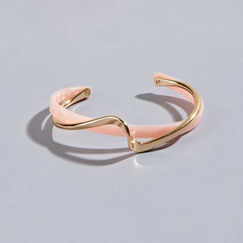 Bangles White Bend Metal Shellfish Womens Hand Bracelets Bracelets Board Geometric C- shaped Opening Bracelets Jewelry GiftsX24