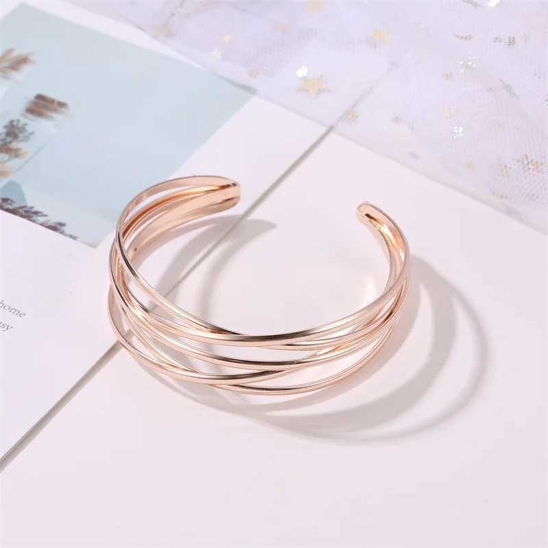JCYMONG New Fashion Gold Silver Color Geometric Adjustable Open Cuff Bangles Bracelets for Women 2020 Hollow Indian JewelryX240925