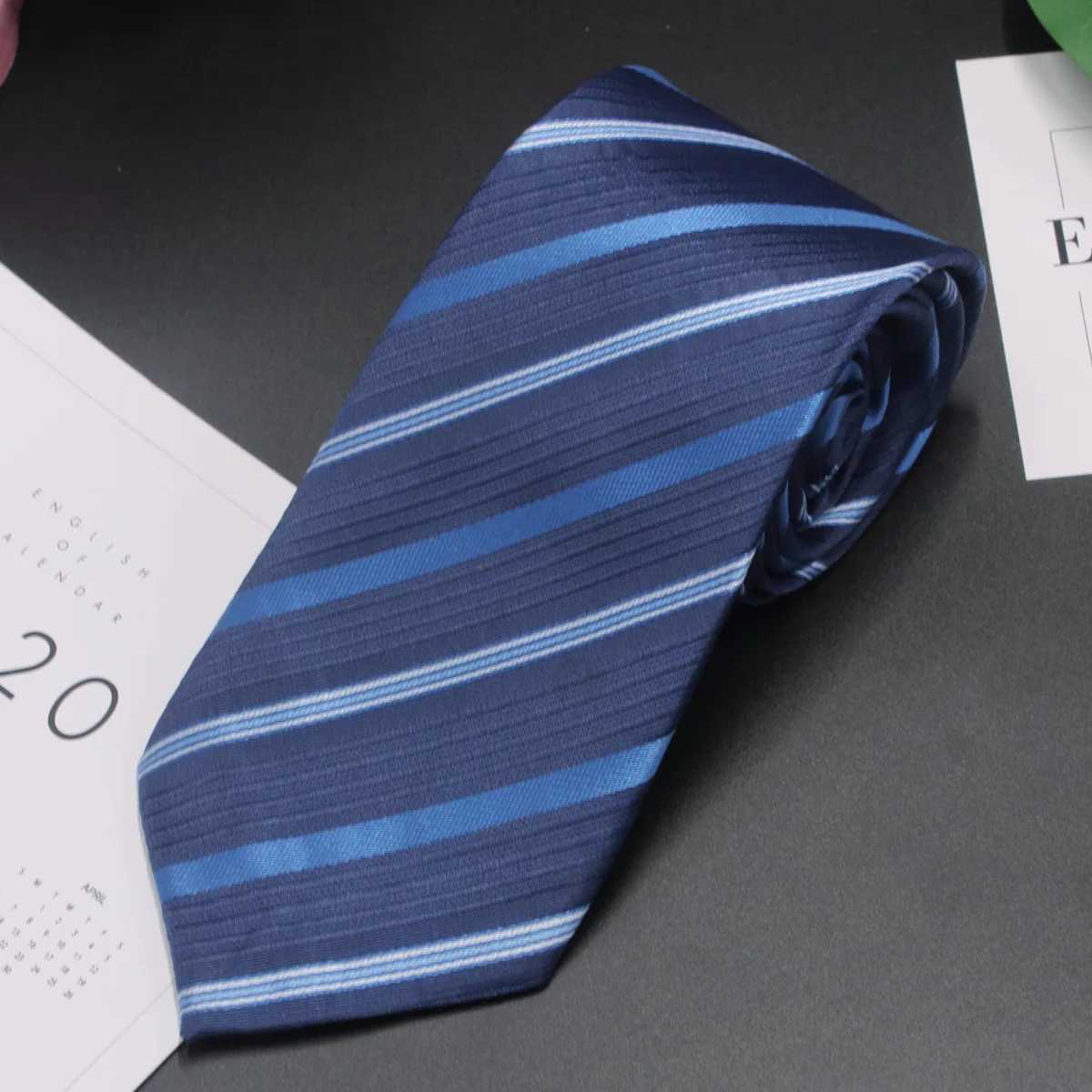 New Classic Blue Black Tie Mens Silk Mens Collar Wedding Party Business Advertisement Collar Tie Casual Solid Tie Y240925