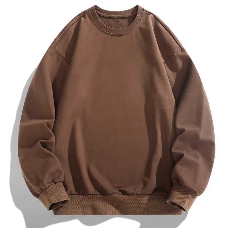 Commute Round Neck Basic Sweatshirts Solid Color Spring Autumn Mens Clothing Long Sleeve Korean Youthful Vitality Pullovers NewX240925