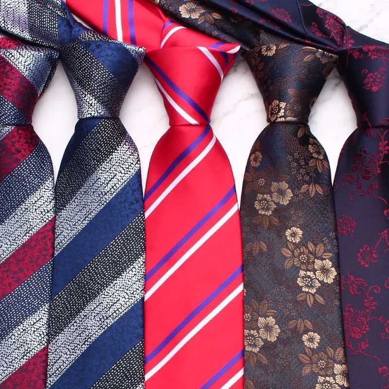 8cm wide mens silk collar brown grey plain weave tie Adt size floral tie formal dress set accessories shirt evening dress tie Y240925