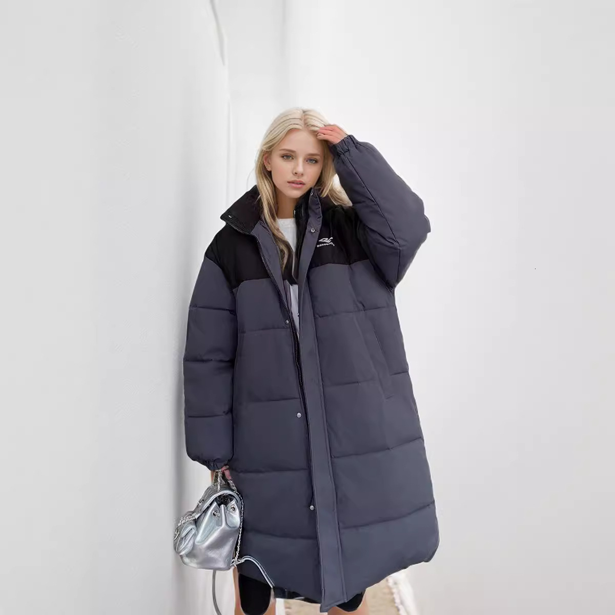 Puffer Jacket Sports Trend Plus Size Mens and Womens Clothing Korean Couple Down Cotton Jacket Womens Loose Hooded Mid Length Jacket