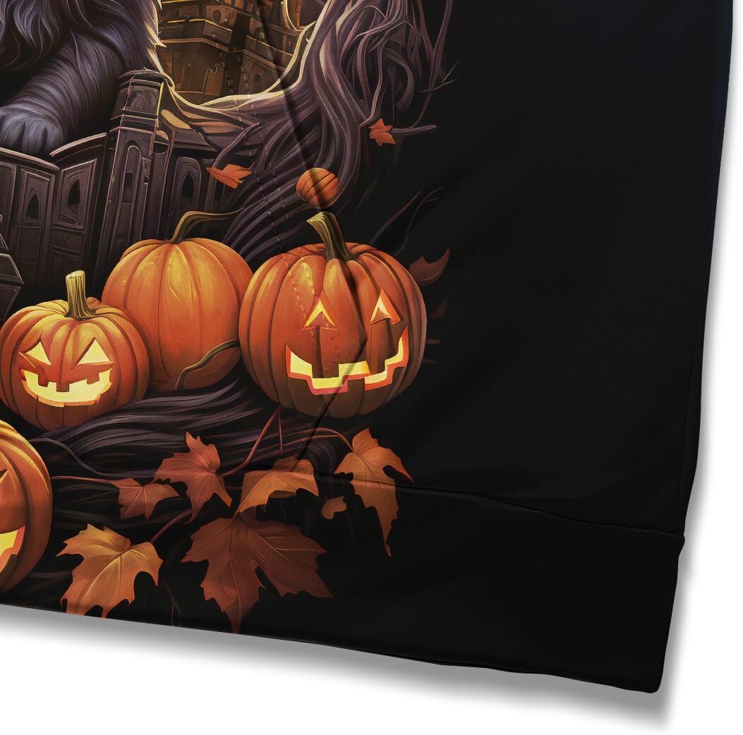 Hoodie for Mens Womens Fantasy MenHalloween Cat Cool Graphic Hoodie Halloween Castle Pumpkin Hooded Sweatshirts Pullover Graphic Hoodies sweatshirt