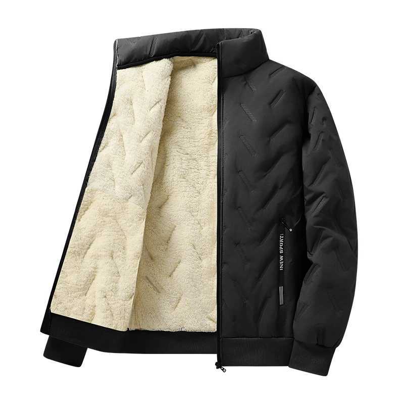 Mens thick jacket 7XL warm winter jacket mens cut wool plus size jacket windproof casual cotton padded jacket Y240925