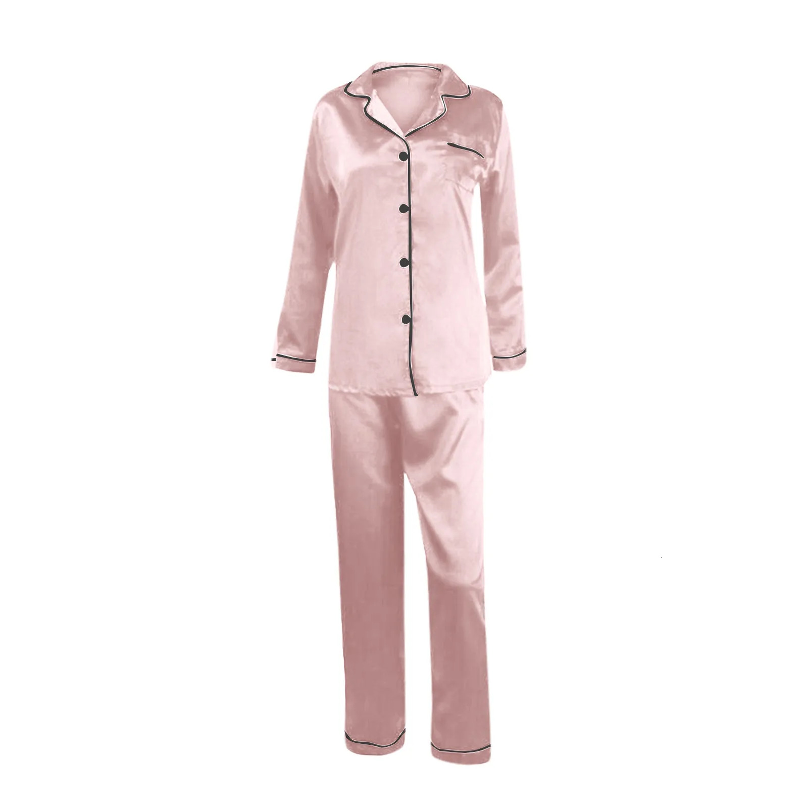 Pamas For Women Winter Long sleeves Sleepwear Sexy gerie Satin Pama Sets Female Night Clothes Silk Pyjamas Loungewear New