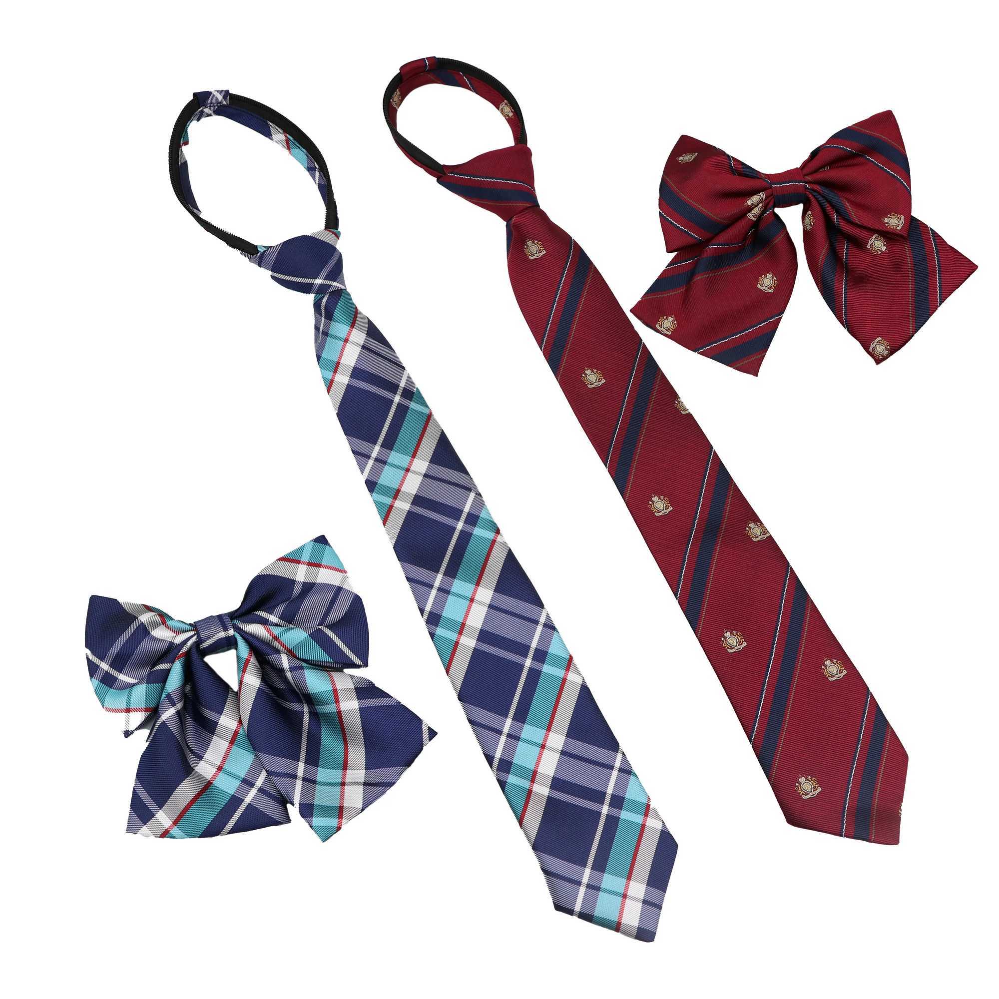 Newly arrived girls/boys summer school formal uniform tie set colorful striped checkered British tie Y240925
