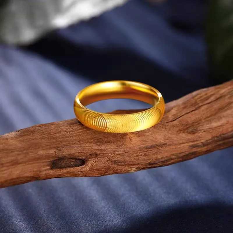 High quality AU999 cat eye ring 24K pure gold pure gold ring fashion simple couple ring jewelry wholesale metal stamps W240925