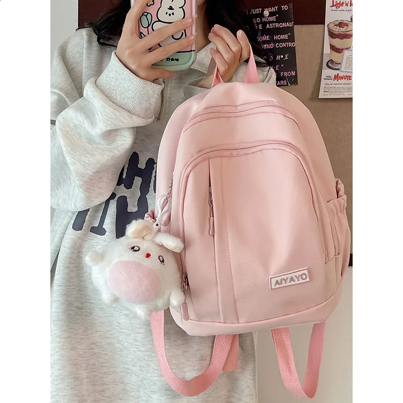 Female college student simple solid color small backpack Japanese Ins style soft girl cute mini 240923