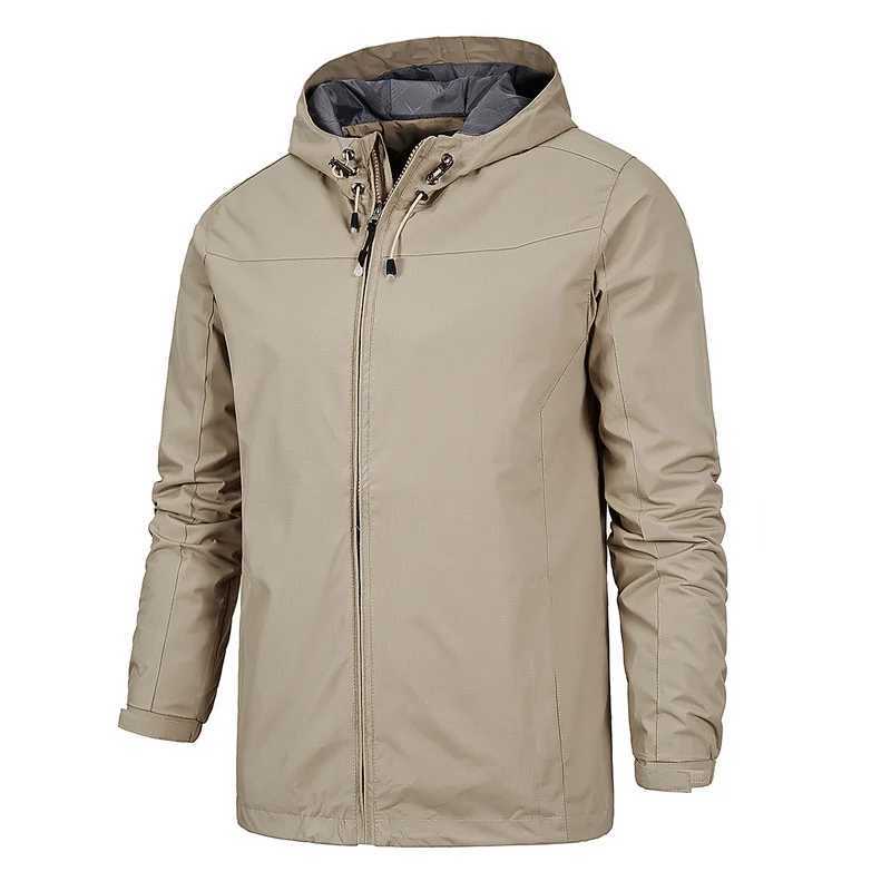 Spring and autumn chargeable mens thin hooded windproof jacket windproof and waterproof for outdoor travel Y240925