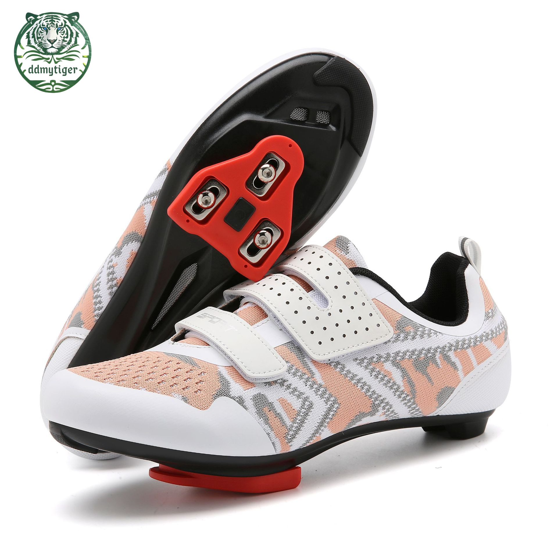 ddmytiger New Road Self locking with Hard Sole Mountain Shoes, Power Assisted Bike Locking Shoes for Men's Cycling A ddmythur