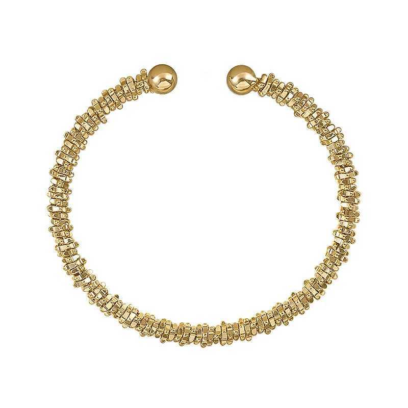 Classic Simple Copper Alloy Gold Colour Jewelry Open Bracelet Korean Fashion Accessories Girls OL Style Cuff Bangle For WomanX240925