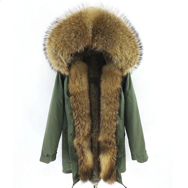 LaVelache Winter True Fox Fur Coat Long Parka Mens Rabbit Lining Natural Collar Thick Warm Jacket 240925