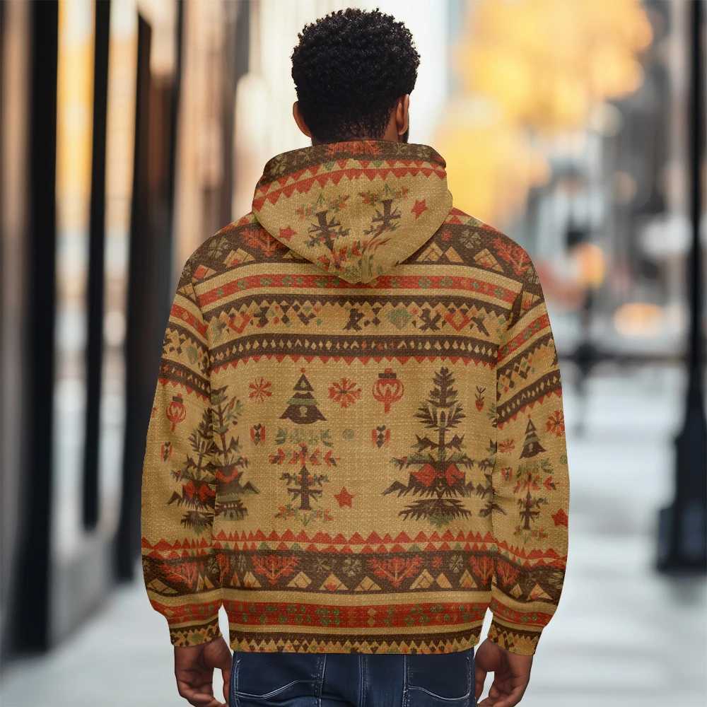 Fashionable mens hooded wool coat thick and warm casual jacket with zippered pockets suitable for autumn and winter Y240925
