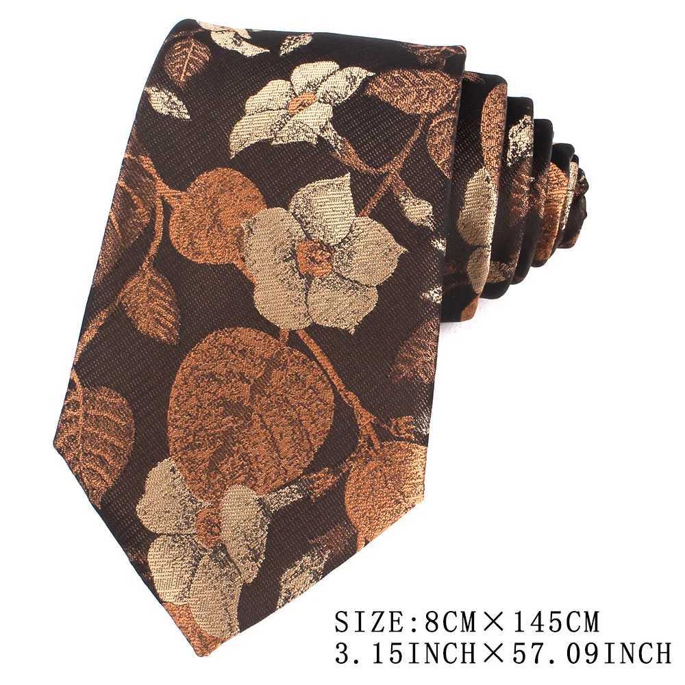 Brown Pattern Men Ties Suits Mens Neck Tie For Wedding Floral Necktie For Grosmen Fashion Flower Ties For Men Wen X2504071