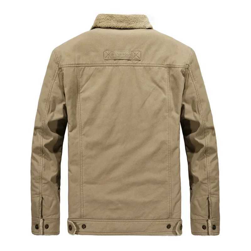 Winter wool lined denim jacket mens high-quality thick lambswool warm park outdoor hiking camping cold work clothes Y240925