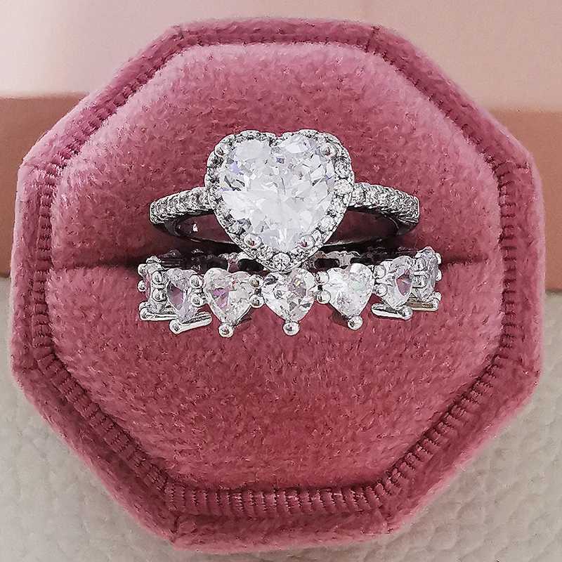 2023 New Luxury Retro Silver Engagement and Wedding Ring Set for Women High Quality Gifts and Jewelry Bulk Sales R4991 W240925